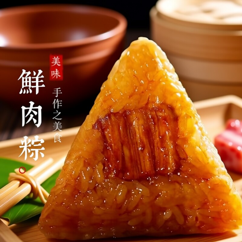 风味鲜肉粽蛋黄粽甜粽端午节粽子真空手工大粽子100g大肉粽早餐