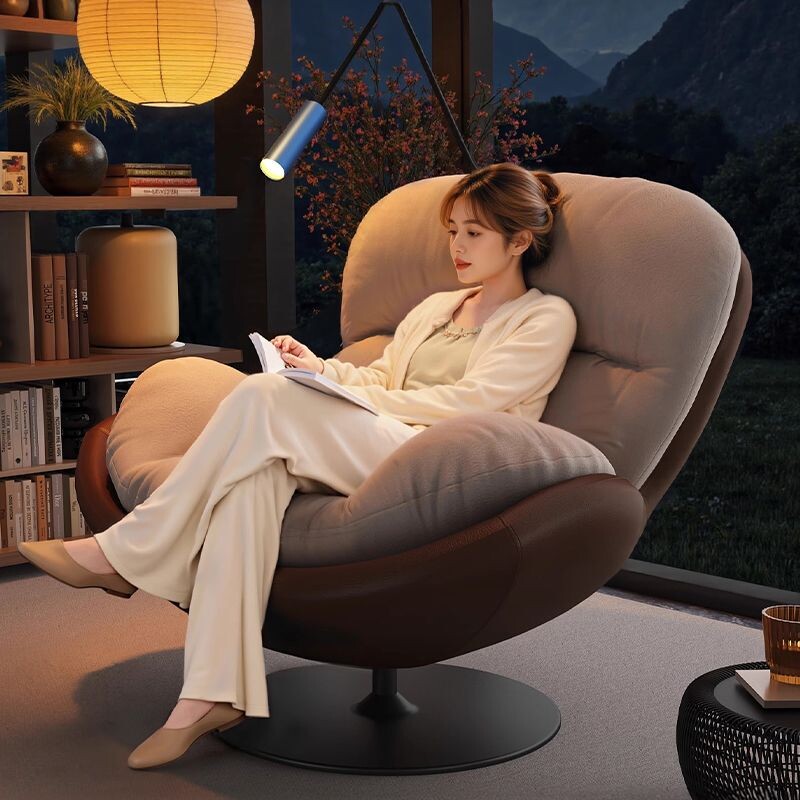 北欧沙发椅懒人沙发单人旋转简约家用客厅阳台懒人蛋壳卧室休闲椅