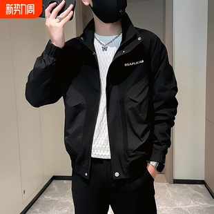 男士痞帅潮牌褂子上衣2025春秋新款工装爆款夹克高级感百搭男外套