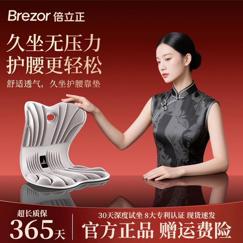 倍立正护腰久坐神器坐垫办公腰部支撑靠垫背靠一厅工位人体工学