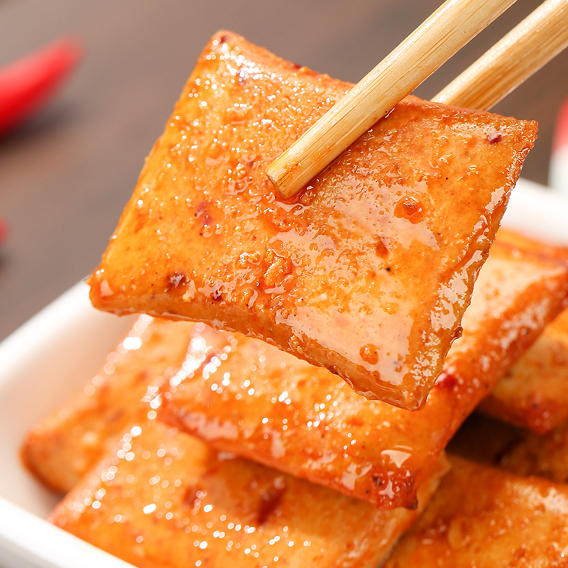 香辣鱼肉零食深海鱼零食香辣豆腐干网红烧烤味宿舍休闲食品小吃