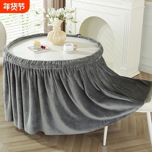 烤火桌子罩套正方形双面绒烤火罩取暖桌罩圆桌麻将机电炉罩毛绒