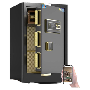 虎牌家用保险柜防盗保险箱小型高45厘米/60/70/80办公指纹密码wifi联网全钢保管箱床头电子防撬夹万2025新款