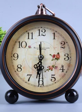 闹钟现代简约静音学生用复古卧室钟表桌面时钟摆件座钟客厅用数字