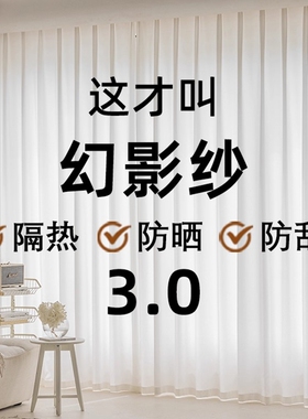 幻影纱窗帘纱帘客厅透光不透人窗纱2025加厚遮光帘轨道白色阳台