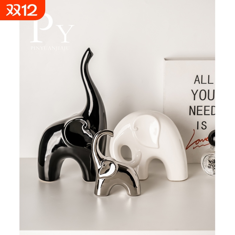 高档轻奢酒柜大象摆件吉象装饰品客厅玄关办公室礼物桌面家居艺术