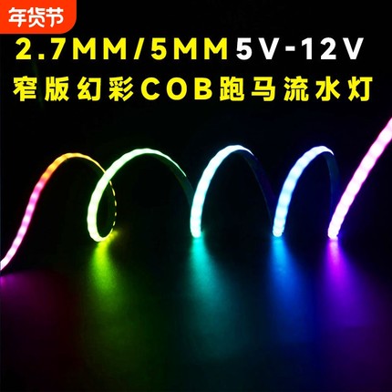 5mm追光流水灯带 室内装饰用LED灯带 APP控制LED灯带 WS2812B跑马