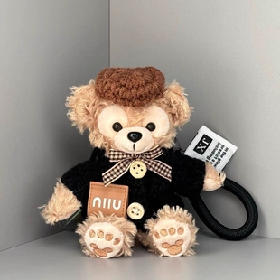 秋冬复古雪莉玫达菲熊汽车挂件女毛绒娃娃公仔玩偶礼物
