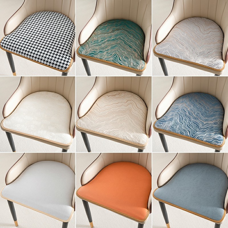 高档马蹄形防滑坐垫 轻奢现代简约北欧薄款防滑椅垫凳垫U型座垫