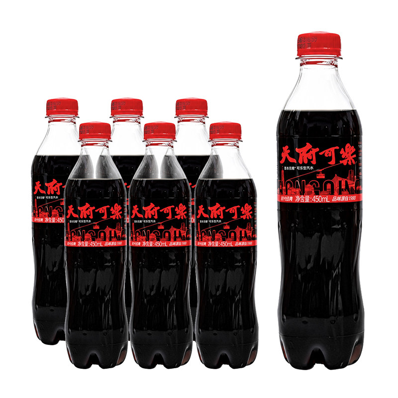 天府可乐草本无糖450ml*6瓶听说饮料零糖汽水整箱草本植物饮品