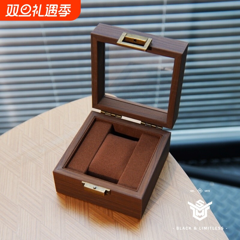 黑胡桃木纹6位手表盒 机械手表展示收藏 收纳于卧室的轻奢风木质
