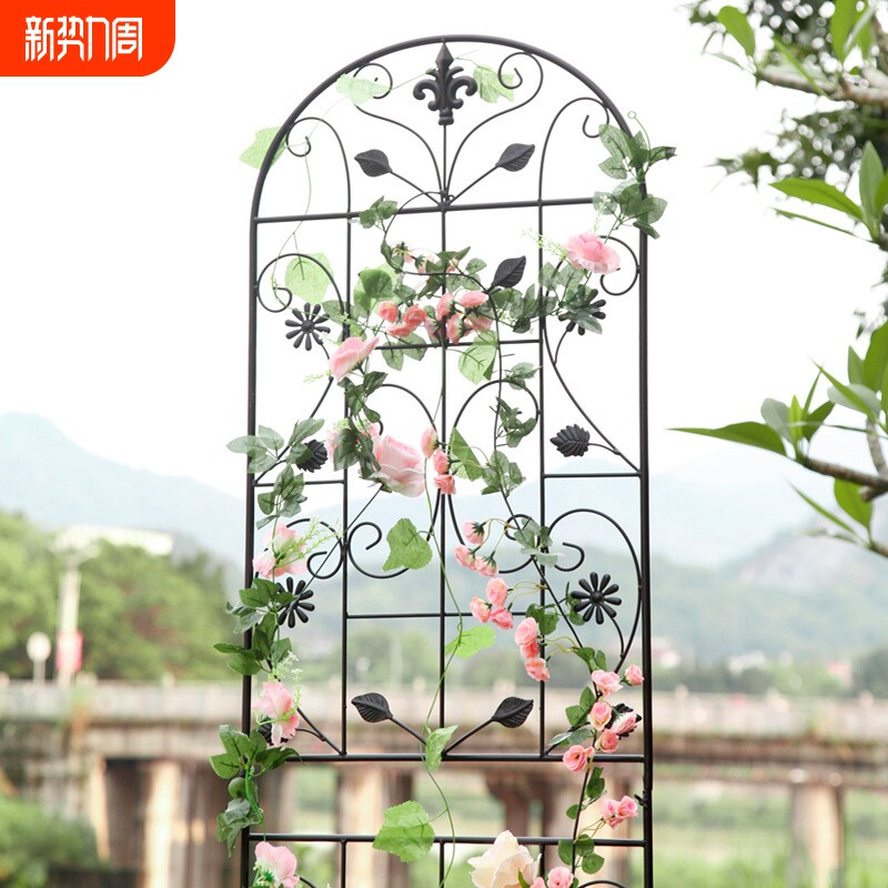 新款铁线莲月季爬藤架子花园栅栏花架蔷薇户外庭院铁艺栅栏花支架