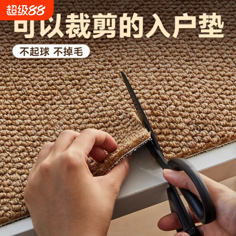 入户门地毯地垫仿剑麻客厅门垫进门大门口脚垫可裁剪防滑卧室厨房