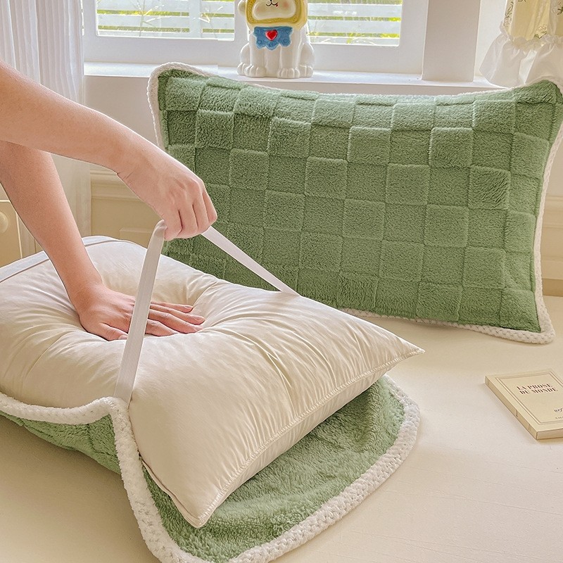 绑带固定枕巾耐脏不起球防脱落枕头巾防头油枕头盖巾多规格