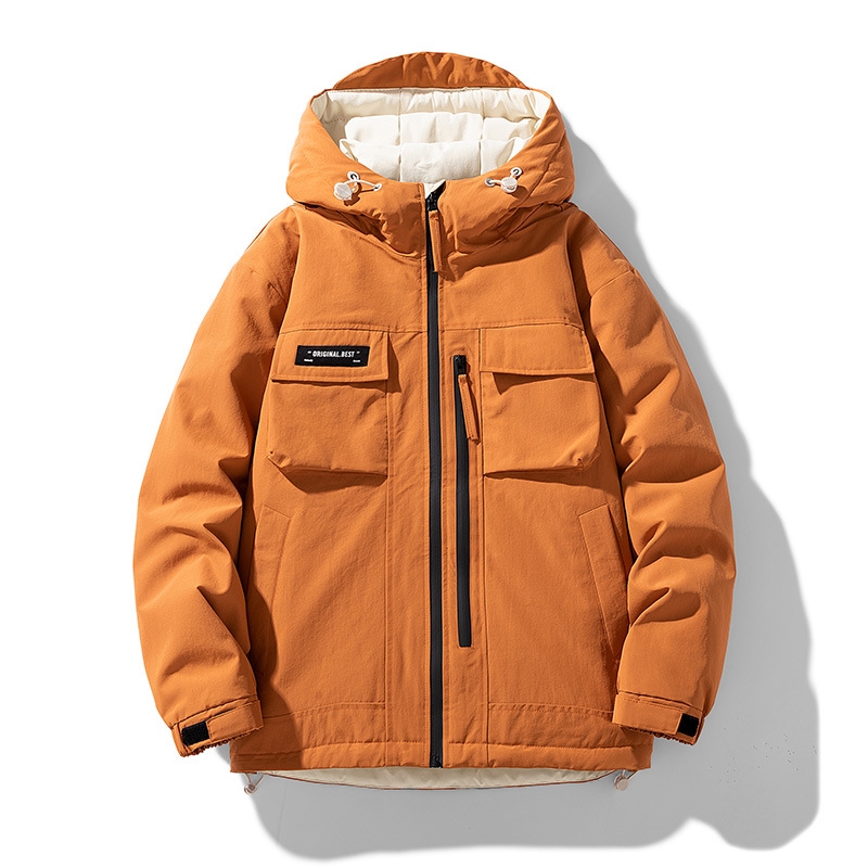 冬季大码男装羽绒服男宽松胖子加肥加大潮流保暖白鸭绒外套男上衣