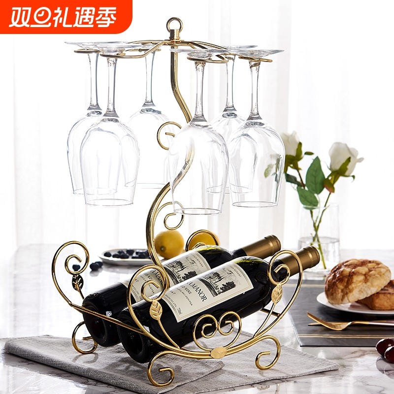批发红酒架摆件红酒高脚杯架悬挂倒挂架子家用酒柜装饰品置物架红
