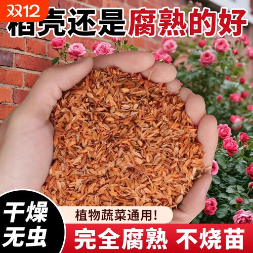 发酵腐熟稻壳鲜稻壳谷壳营养有机肥料种菜养花卉园艺专用通用稻壳