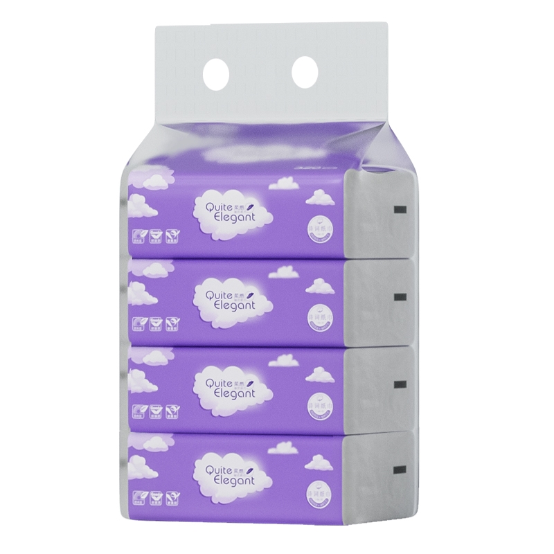 巴妃猫320张柔感印花抽纸4包提装