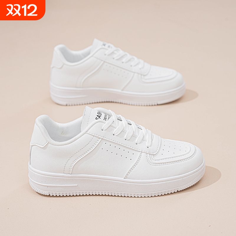 百搭小白鞋女2025春秋新款厚底鞋女休闲鞋增高白色ins板鞋潮鞋女