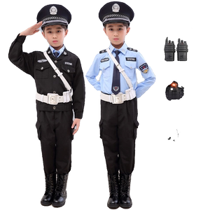 儿童警察服演出服警服小交警官儿童节服装男童军装套装特种兵军训