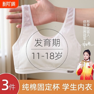少女文胸初中生纯棉高中生发育期内衣女大童胸罩青春小背心背心式