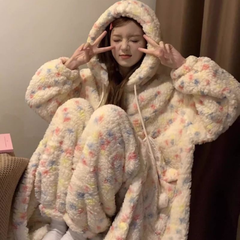 大码珊瑚绒睡衣冬季女款加厚加绒长款睡袍2025新款秋冬家居服套装