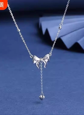 在逃公主蝴蝶结项链女纯银S925