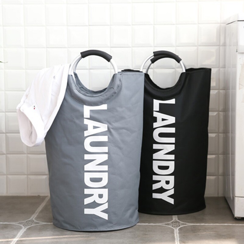 圆形脏衣篓牛津布防水便携式可折叠收纳筐洗衣脏衣服手提脏衣篮