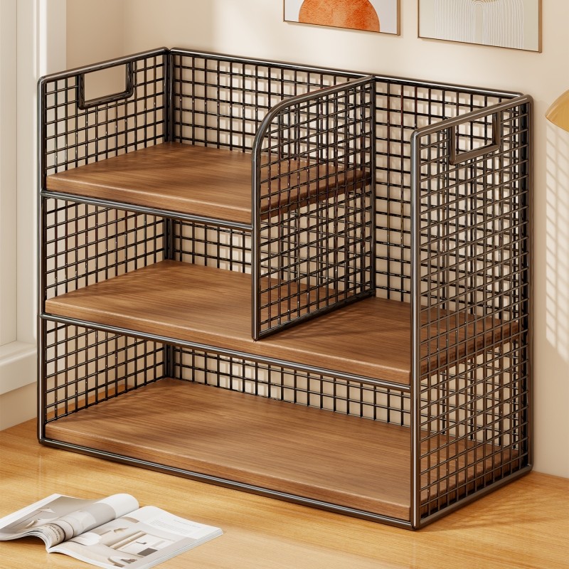 桌面置物架餐桌上整理架客厅小型多层简易收纳架多功能书本绘本架