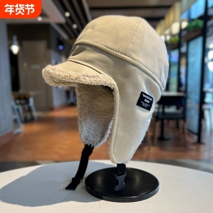 帽子女款保暖户外骑车防寒护耳雷锋帽冬季加绒加厚鸭舌飞行员帽男