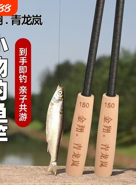 送竿包溪流竿青龙岚小物钓鱼竿套装微物钓虾短节便携儿童鱼竿轻量