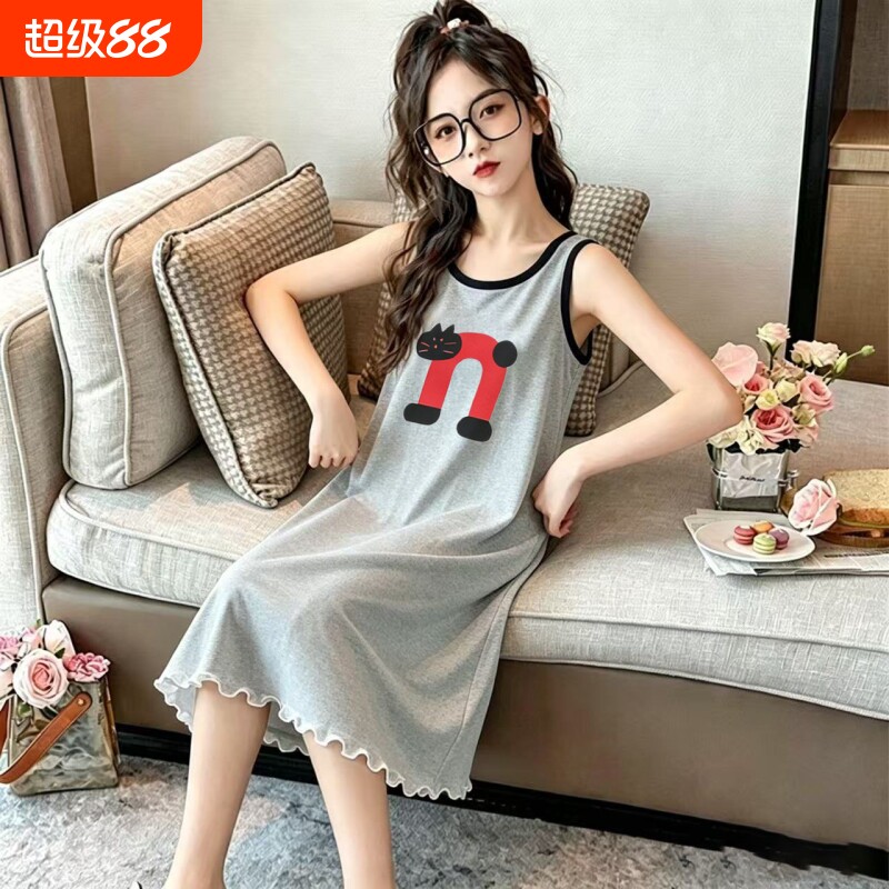 冰丝睡裙女童夏季背心裙图片