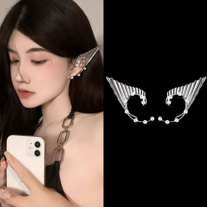 精灵耳骨夹无耳洞耳夹轻奢小众高级感女夏耳挂个性夸张耳饰万圣节