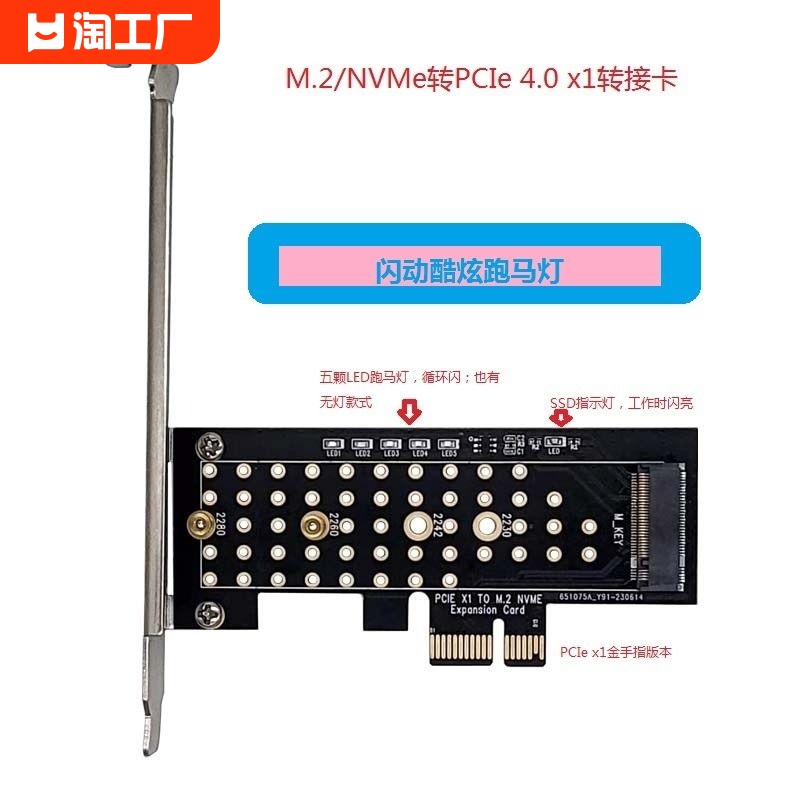 M.2/NVME转PCIE 4.0转接卡 1X接口 SSD固态 B250芯片支持启动盘-封面