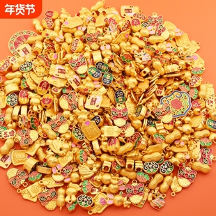 合金饰品配件金色珐瑯配饰小饰品高保色转运珠平安扣