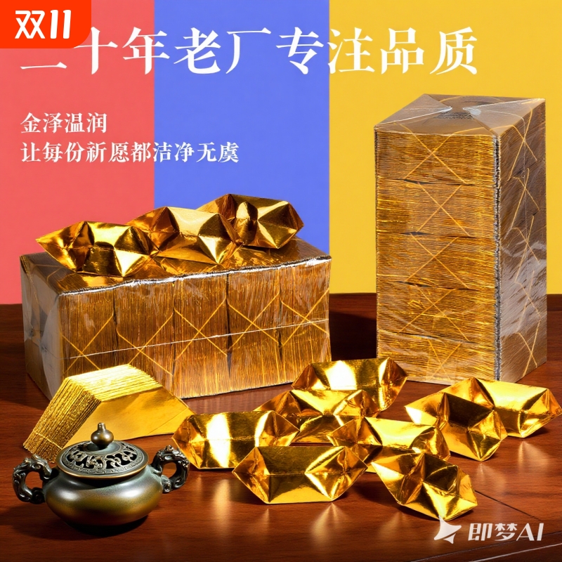 金元宝半成品银元宝手工折纸金银纸锡箔纸加厚切角元宝周年七月半中元节祭祀用品所有节气可用批发包邮