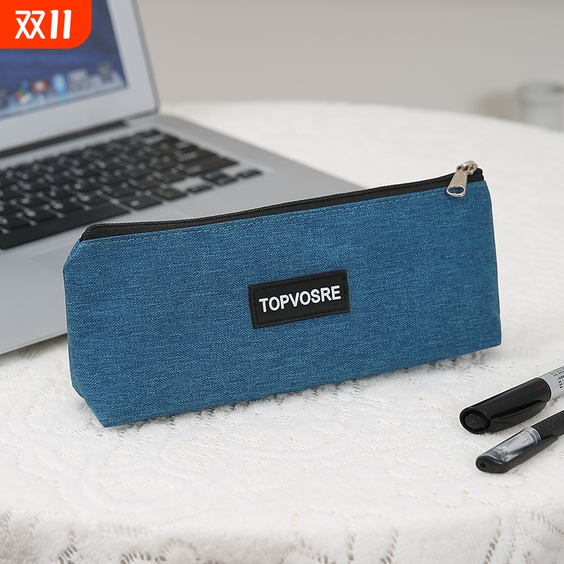 尼龙布文具盒笔袋简约笔袋简易流行纯色初中男孩子女小学生铅笔袋