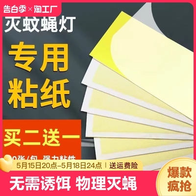 灭蝇纸粘捕式灭蚊灯粘蝇粘虫板粘贴灭蝇灯诱虫专用粘纸苍蝇纸纸板