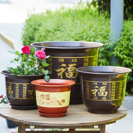 2024树脂大号花盆塑料清仓厂家直销种植庭院阳台家用客厅耐用花园