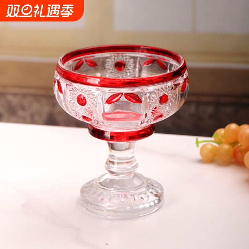 弗莱文茨手绘彩色水晶玻璃干果盘