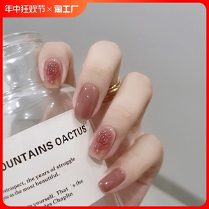 新款穿戴甲纯手工可摘可戴极光钻爆闪温精灵贴片高级感婚纱照气质