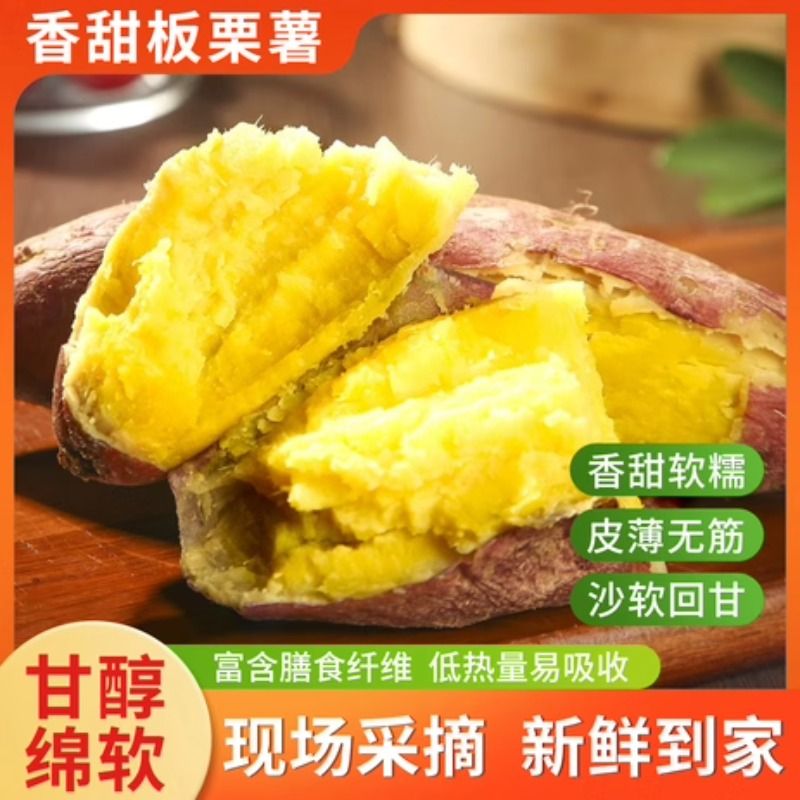 老品种黄心板栗薯红薯新鲜黄瓤地瓜沙地番薯粉糯包邮香薯自种山芋