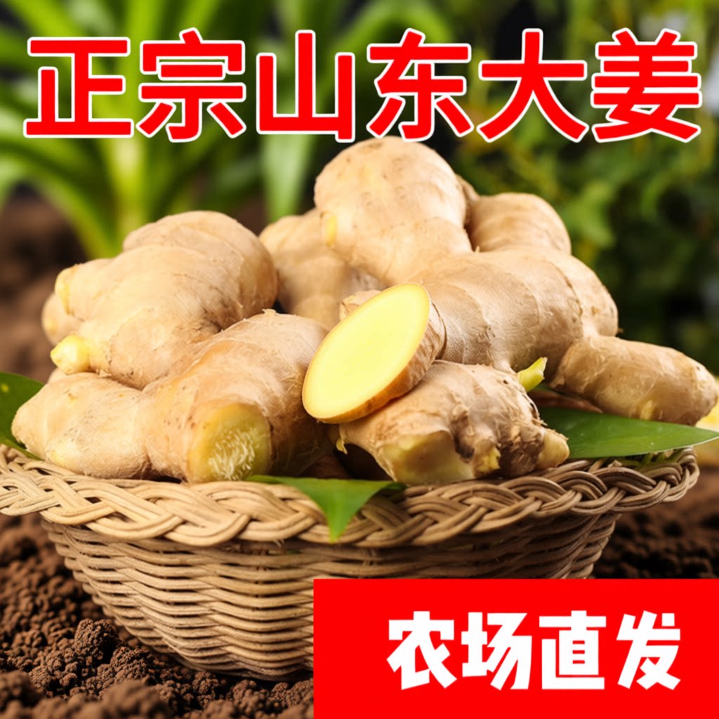 山东特产大黄姜新鲜辛辣味浓的生姜大块姜包邮图片