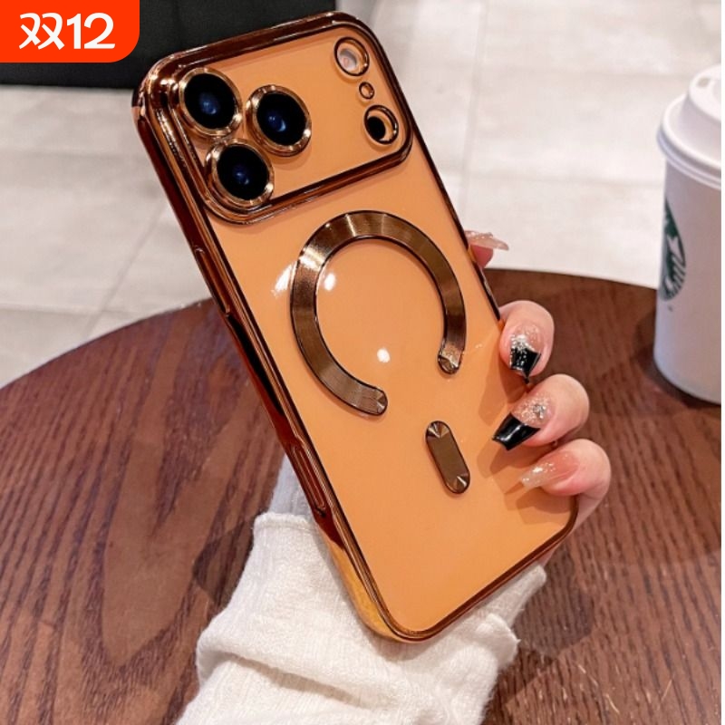 适用苹果17ProMax手机壳新款iPhone17Air透明磁吸全包防摔硅胶苹果17Pro保护套男女款超薄高级感简约时尚壳