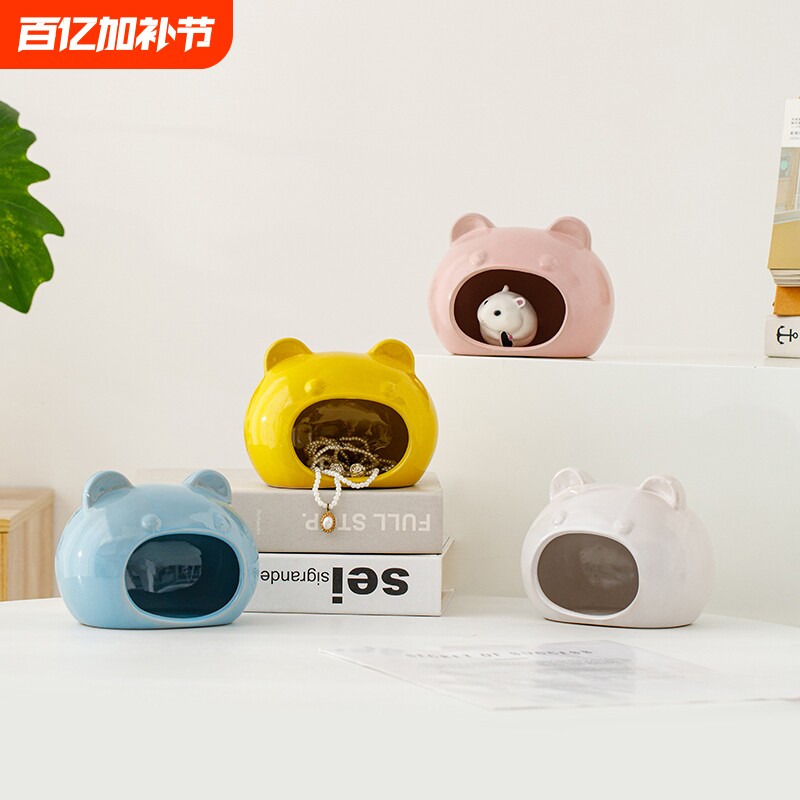 仓鼠窝陶瓷金丝熊躲避窝大号小仓鼠夏天降温散热消暑冰屋窝小房子