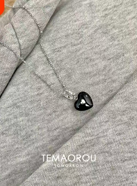 长期主义~简约爱心吊坠银色项链女款韩系ins风设计感锁骨链配饰