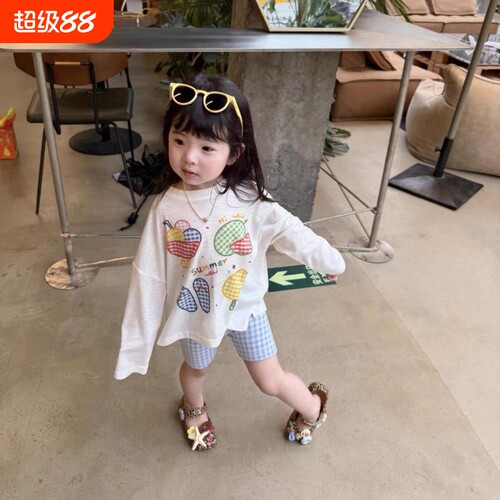 女宝宝夏季防晒罩衫五分裤两件套