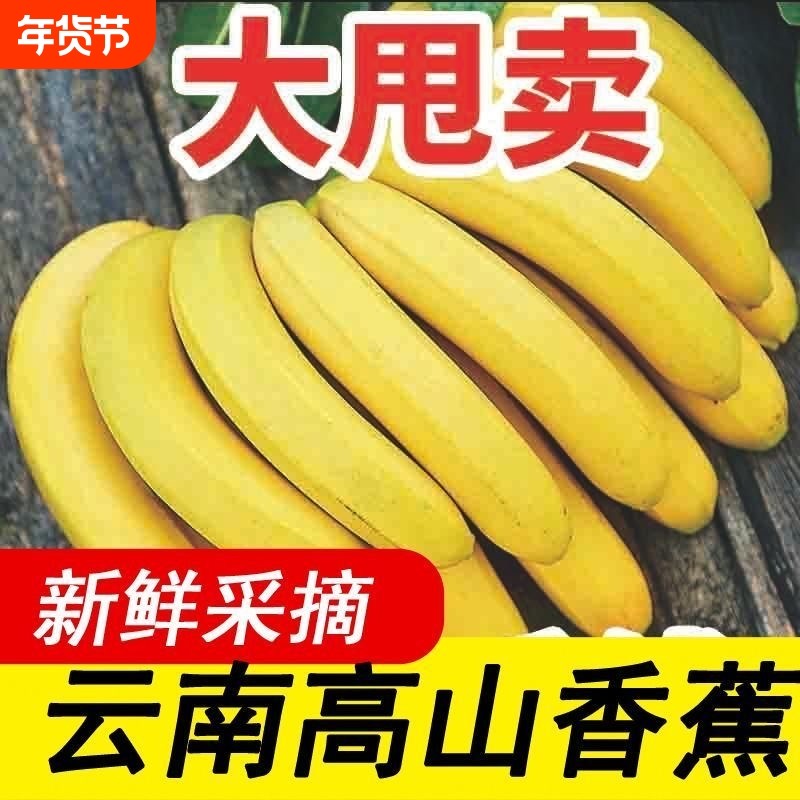 【精选】云南高山香蕉新鲜当季水果整箱大香蕉非小米蕉甜整需催熟,水产肉类/新鲜蔬果/熟食,香蕉,淘宝优惠券,粉丝福利购,淘宝优惠卷