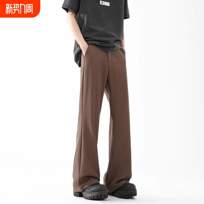 2026新款宽松休闲裤男韩版潮流百搭裤子夏季薄款坠感阔腿拖地长裤