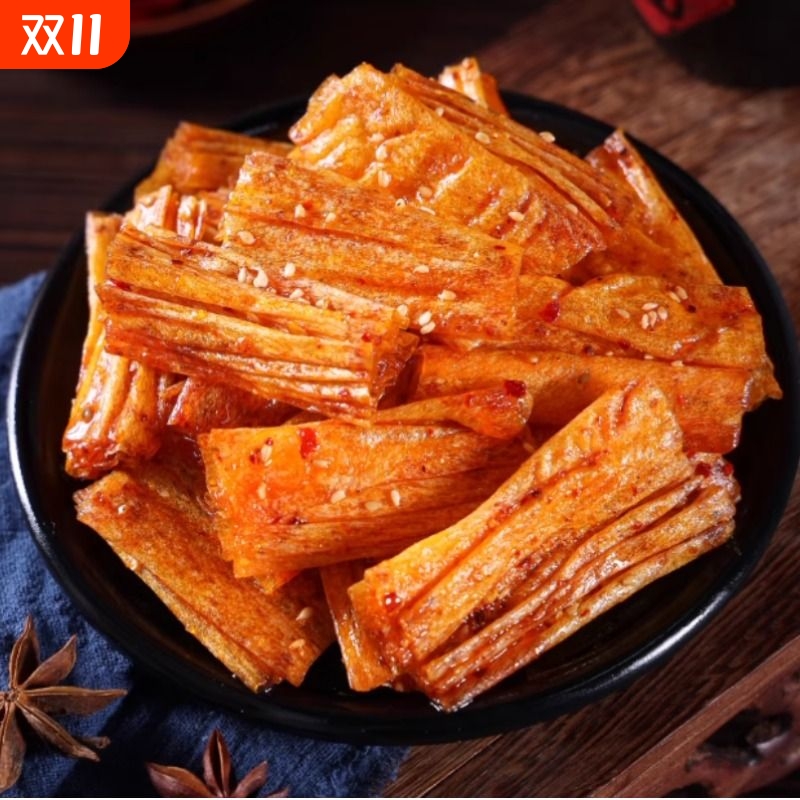 【6大包】香辣豆腐皮手撕麻辣手工豆卷辣条辣片休闲零食小吃